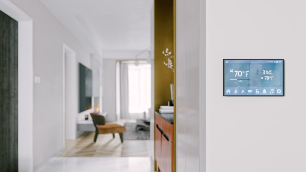 home thermostat set for warm weather