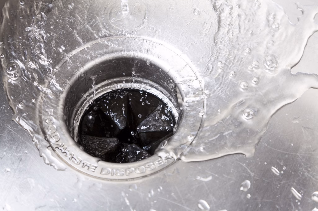 close up of garbage disposal