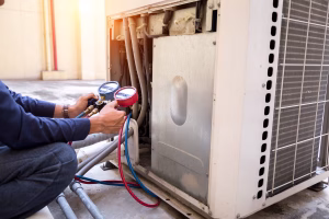 technician working on HVAC unit for signs you need emergency hvac services blog